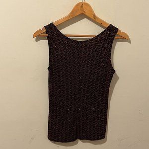 BAY STUDIO EVENINGS | Women's Tank Top Black Red Size Small